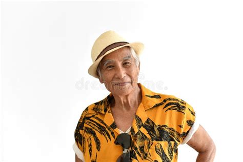 Cheerful Asian Senior Old Man Confident And Smiling Elderly People In