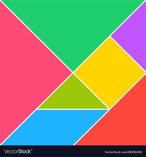 Tangram Puzzle Square Set Triangle Royalty Free Vector Image