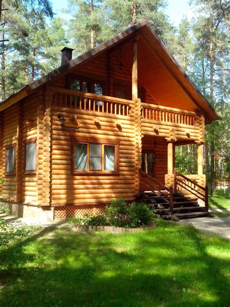 A Wooden House In Pine Forest Stock Image Image Of Summer Wooden