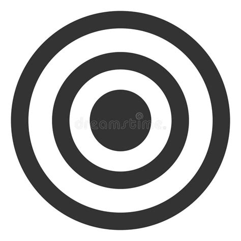 Vector Concentric Circles Flat Icon Symbol Stock Vector Illustration