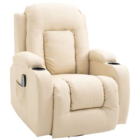 homcom luxury faux leather heated vibrating 8 point massage recliner chair with 360° swivel and