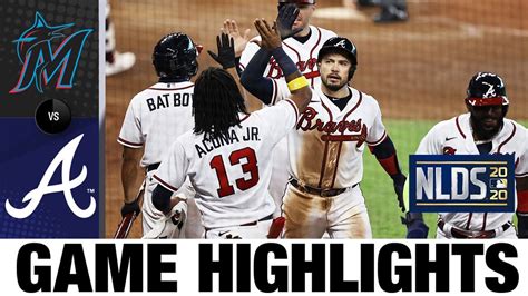 Braves Erupt For Six Run Th Inning In Game Win Marlins Braves Nlds Game Highlights