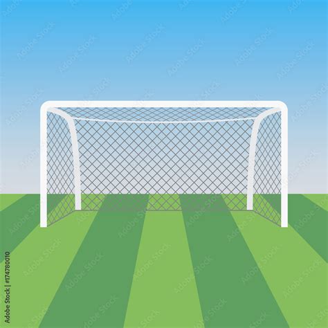Soccer Goal And Grass In The Football Stadium Sports Background For