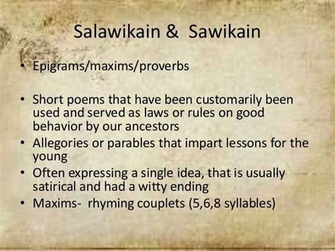 Salawikain In English Translation Meaning Of Salawikain In English