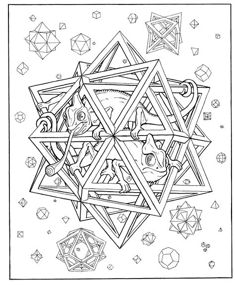 Geometric Animal Coloring Pages Kids Coloring Home
