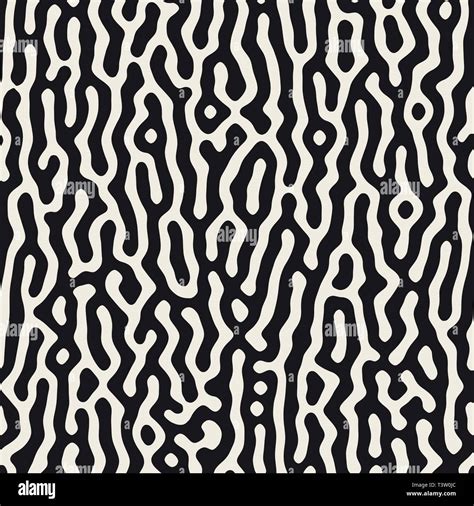 Vector Seamless Pattern Monochrome Organic Shapes Texture Abstract