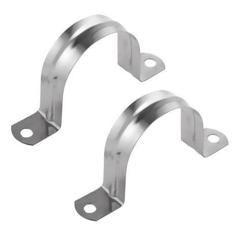 2pcs Two Holes Metal Pipe Strap Clamps Clips Fastener Conduit Holder Ebay
