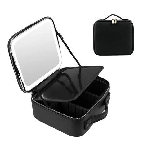 Makeup Bag With Mirror Of Led Lighted Travel Makeup Train Case