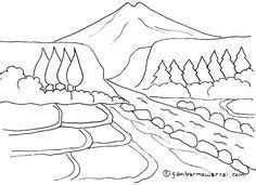 98 gambar sketsa seorang petani. Mewarnai Gambar Pemandangan Gunung dan Sawah | wirwo ...