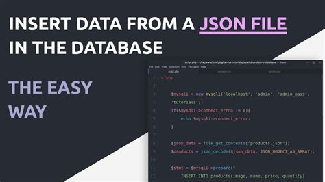 How To Insert Data From A Json File In The Database Php Json Mysql