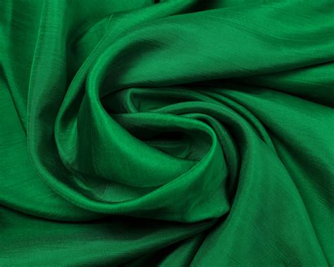 Green Pure Silk Fabricfabric By The Yard Habotai Silk Etsy