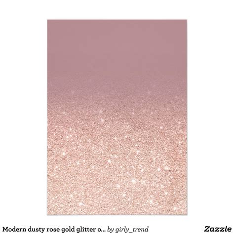 Modern Dusty Rose Gold Glitter Ombre Sweet 16 Invitation