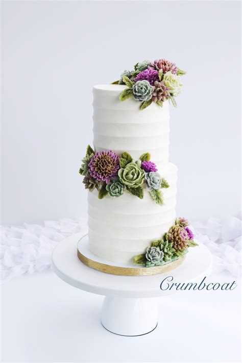 Rustic Buttercream Succulent Wedding Cake Wilton Cake Decorating Succulent Wedding Cakes