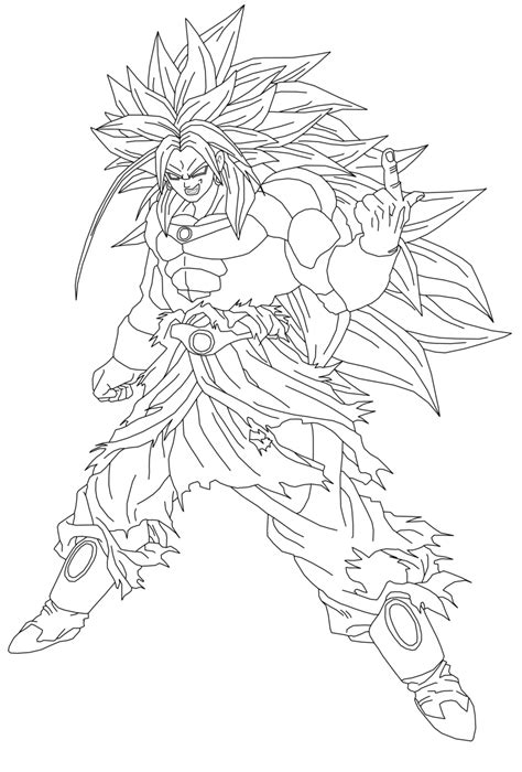 Excellent dragon ball z broly coloring pages 0 40 amazing. Broly SSJ5 Tenkaichi Style Lineart by DBZArtist94 on ...