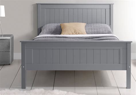 Parmone Grey Traditional Panelled Wooden Bed Frame 4ft6 Double