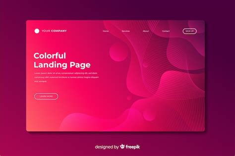 Free Vector Colorful Gradient Landing Page
