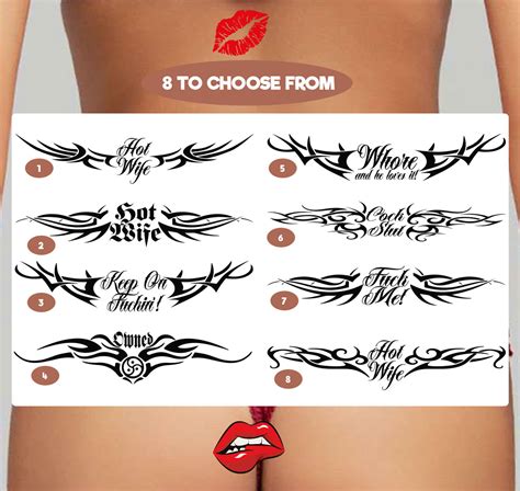 3x Adult Lower Back Temporary Tattoos Tramp Stamps Bdsm Etsy Ireland