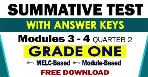 Grade 1 Summative Test No 2 Quarter 2 Module 3 4 Guro Tayo