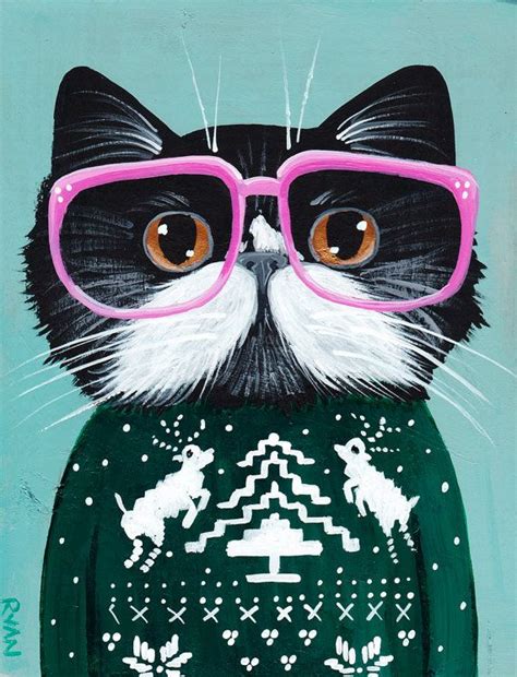 Pin On Christmas Cat Art Kilkennycatart