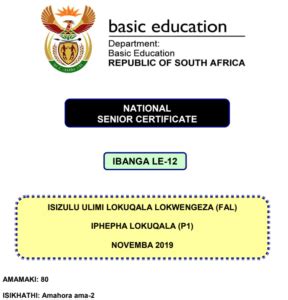 Grade Isizulu First Additional Language Past Paper