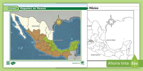 Mapa Regiones De México Teacher Made Twinkl