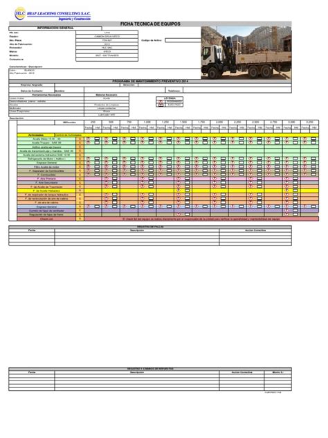 Plan De Mantenimiento Camiones Grua Vehículos Terrestres Tecnología