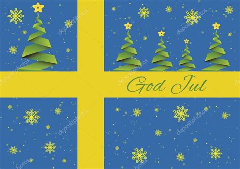 Merry Christmas Backgroundvectorgod Julsweden — Stock Vector © Gudo