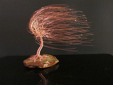 Copper Art Wire Tree Sculpture Of Windswept Willow