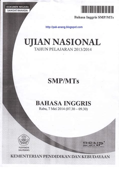 Terima kasih dan sampai jumpa. Berbagi dan Belajar: Naskah Soal UN Bahasa Inggris SMP ...