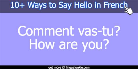 How To Say How Are You In French