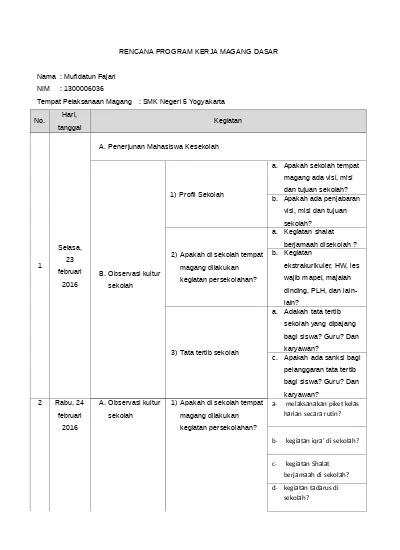 Detail Contoh Rencana Kerja Perusahaan Koleksi Nomer 49