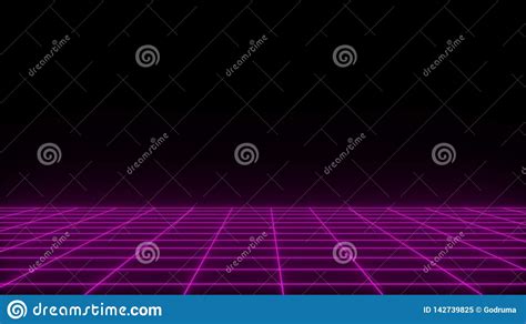 3d Render Synthwave Wireframe Net Abstract Background Future Retro
