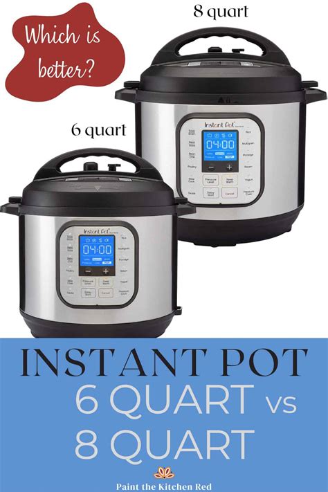 Instant Pot 6 Quart Vs 8 Quart Which Is Better Paint The Kitchen Red