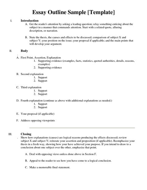 Best Images Of Sample Outline Worksheet Example Essay Outline Template Informative Speech