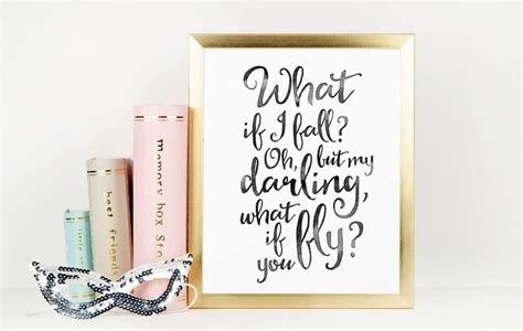 Cursive Quote Print What If I Fall Oh But My Darling Etsy