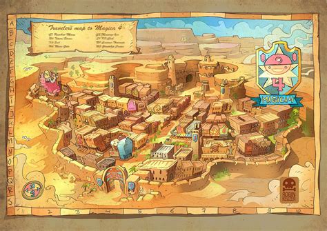 A Fantasy Map Of A Desert Town Made For Wizard Brew Fantasy City Fantasy Map High Fantasy