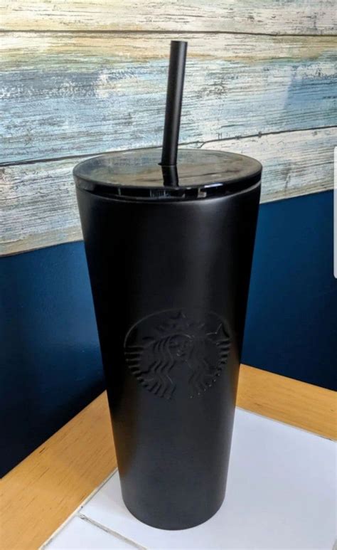 Starbucks matte black tumbler soft touch new release 2021 grande cup limited new. NWT venti Starbucks matte black tumbler, part of the fall ...