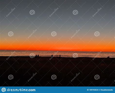 Light Red And Orange Sunset View Gorgeous Panorama Scenic With Red