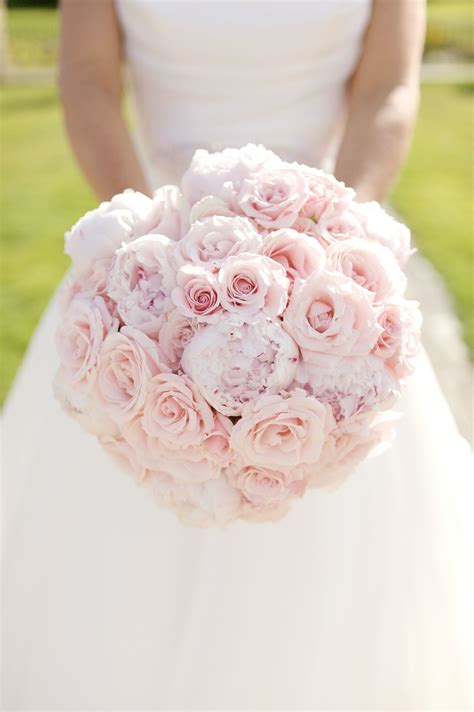 A Unique Domed Hand Tied Bouquet Of Light Pink Sweet Avalanche Roses