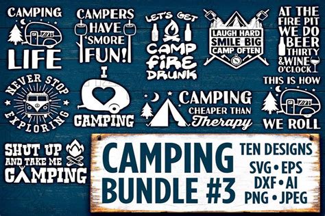Camping Svg Bundle Set 3 Svg Files Camping Svg Files For Cricut Camp