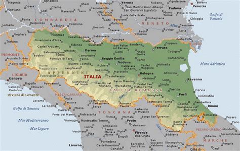 Tripadvisors emilia romagna karte mit hotels pensionen und hostels. A Detailed Map of Emilia-Romagna Italy