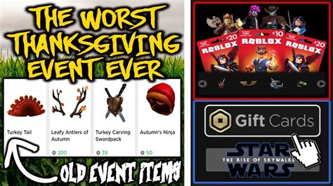 Roblox Selling Old Event Items And Robux Card Event Youtube