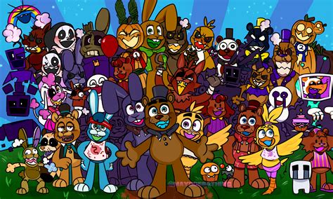 Redrew The Fnaf World Update 2 Render With All Of The Characters From