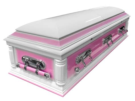 Solid Wood American Casket With Pink Contrast Casket Funeral Caskets