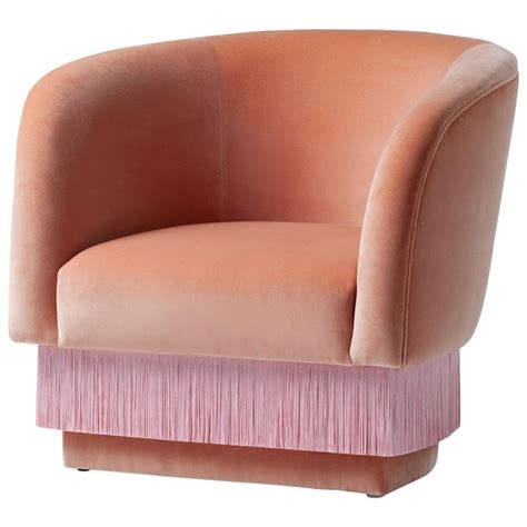 Shop for kids pink armchairs online at target. Contemporary Pink Velvet Armchair with Piping and Fringe ...