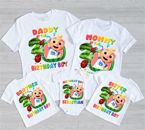 Cocomelon Personalized Birthday T Shirt Birthday Boygirl Etsy