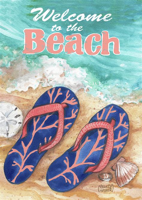 Flipflops And Seashells Welcome Beach Painting By Melinda Hipsher