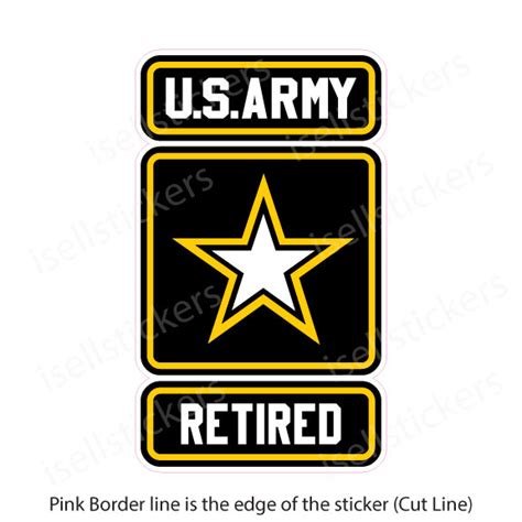 Retired Army Veteran Military Bumper Sticker Vinyl Car Truck Window Decal