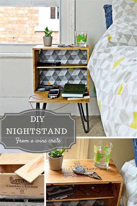 Diy Nightstand From An Old Wine Crate Shelves Diy Ideas