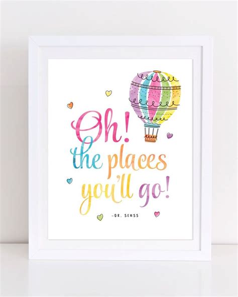 Oh The Places Youll Go Print Dr Seuss Print Printable Wall Art Hot